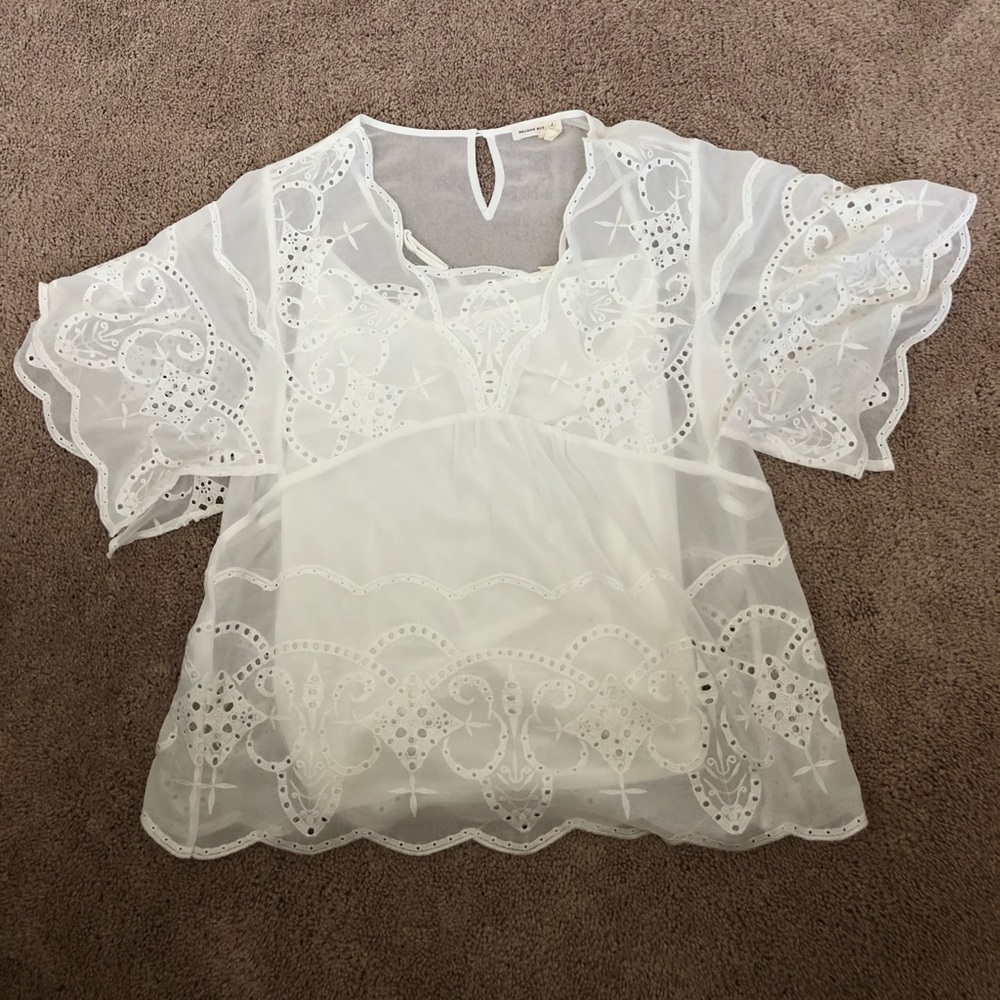 White eyelet blouse